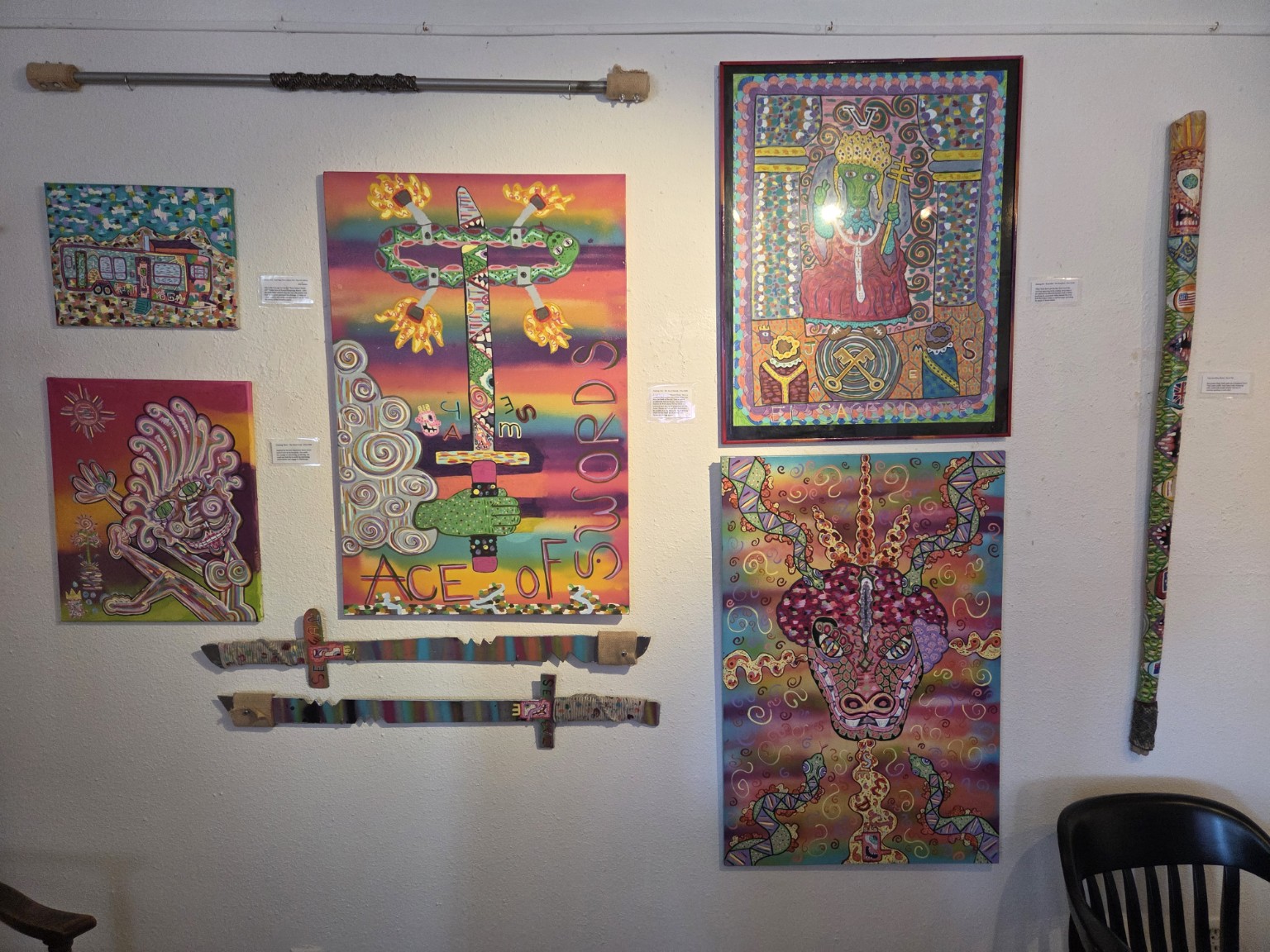Colorful mixed-media artwork by Queen James
