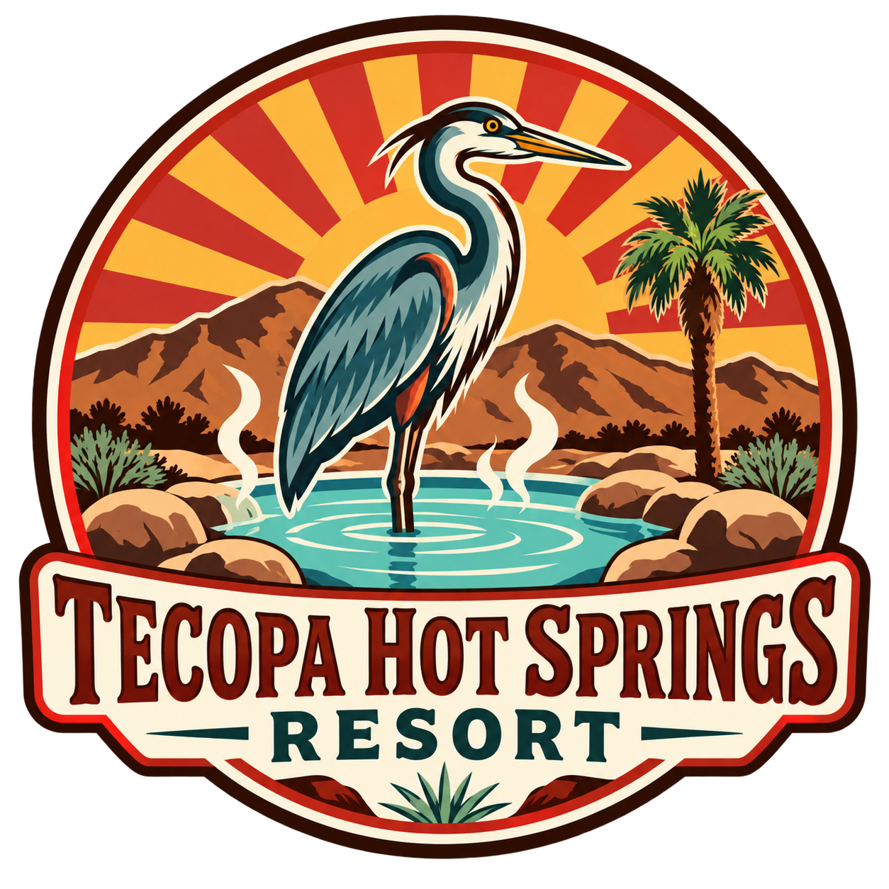 Tecopa Hot Springs Resort heron logo